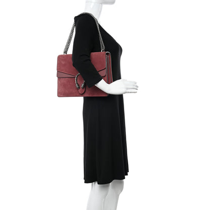 Gucci Suede Cudu Vitello Velvet Dionysus Shoulder Bag Dry Rose 2 of 14