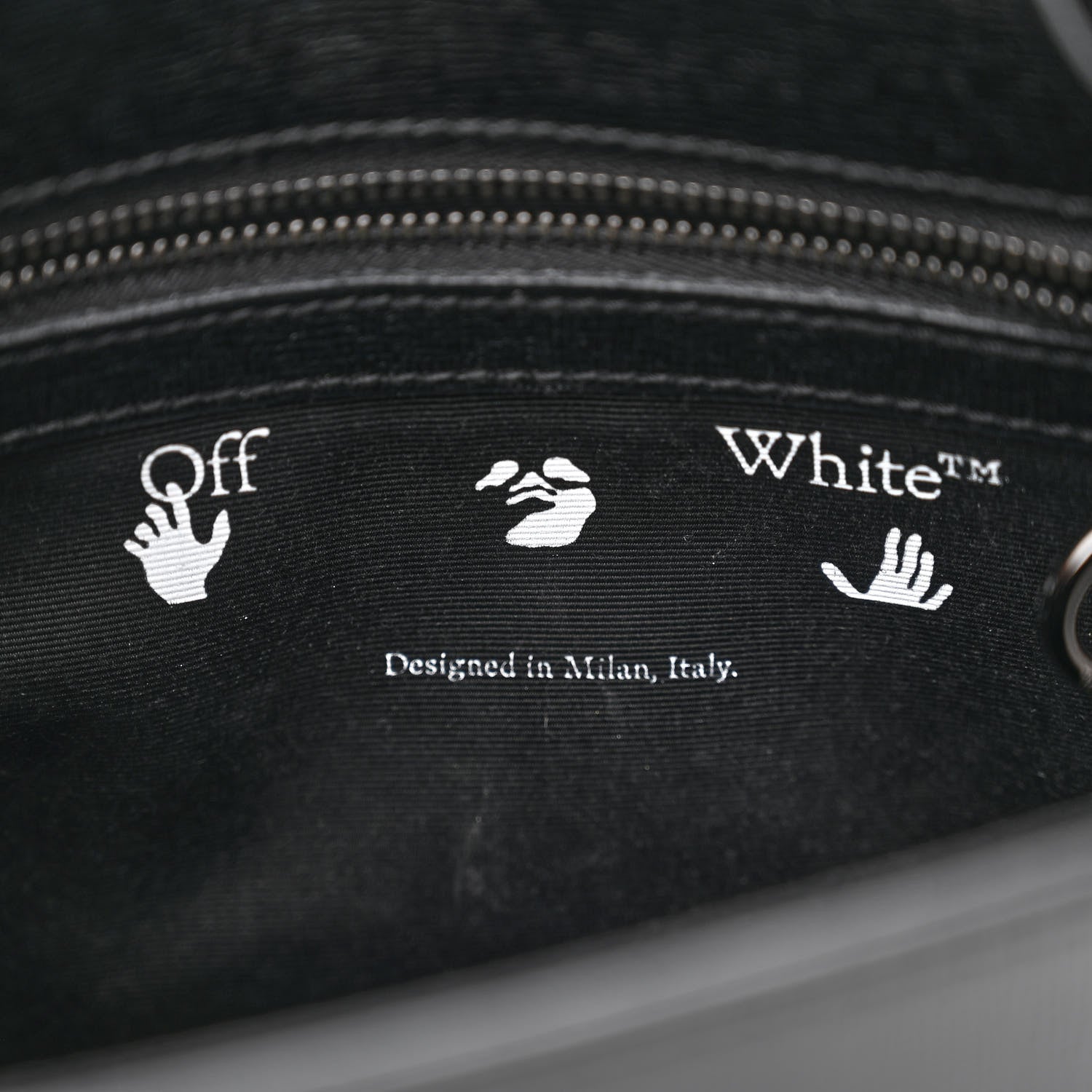 Off-White Saffiano Striped Mini Diag Binder Clip Bag Black White Indus 6 of 10