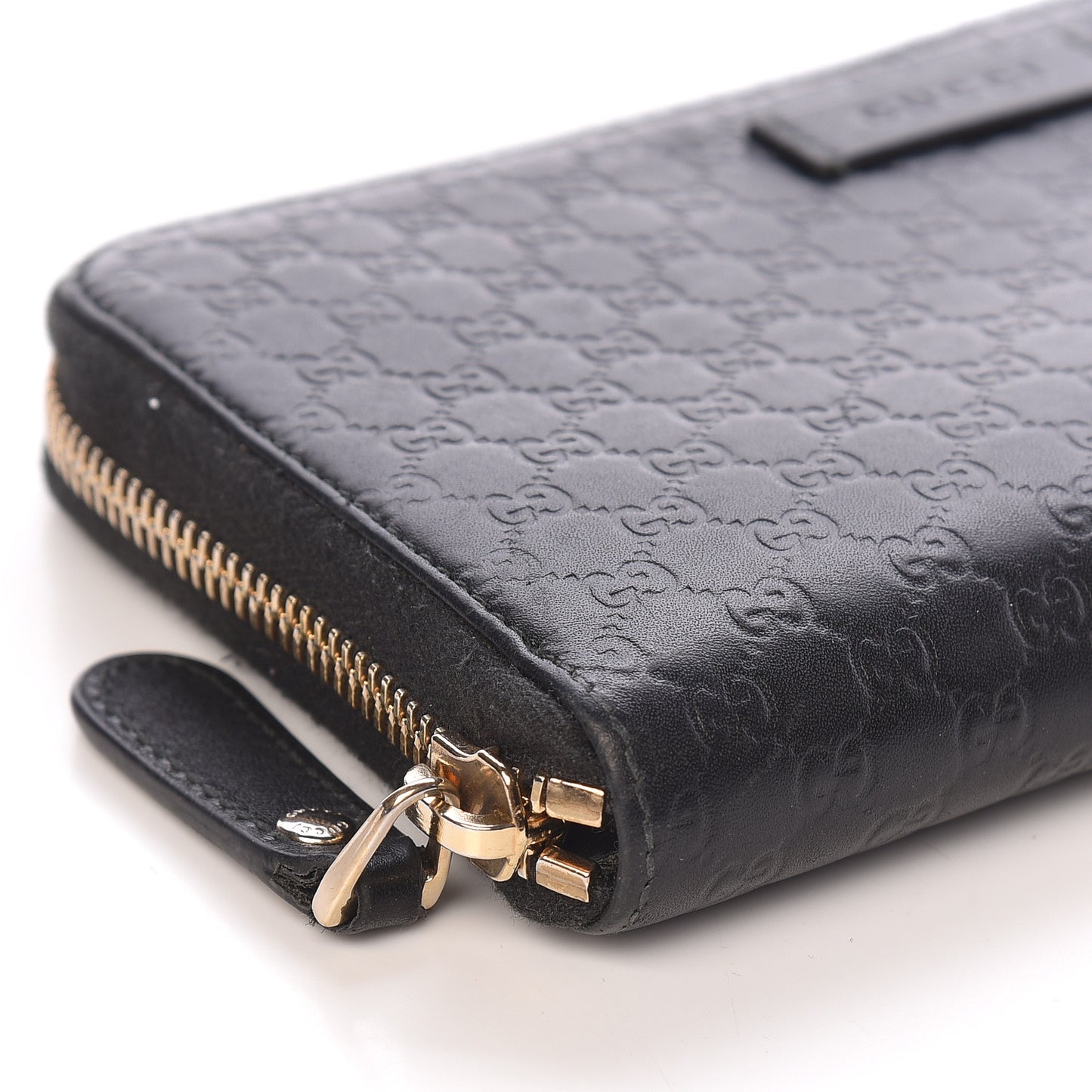 Microguccissima Zip Around Wallet Black