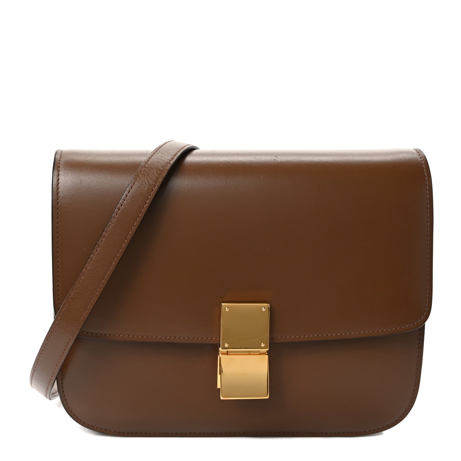 Celine Smooth Calfskin Medium Classic Box Flap Bag Camel 1 of 9