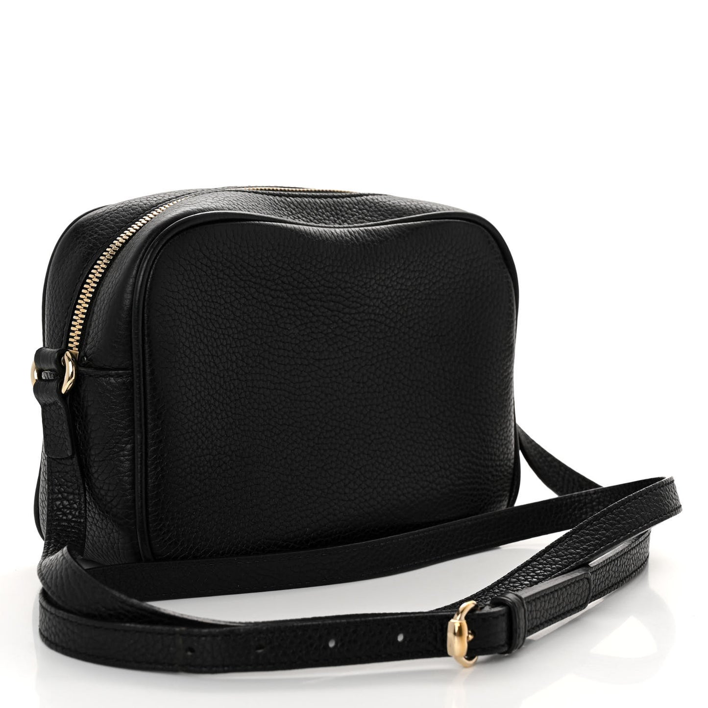 Pebbled Calfskin Small Soho Disco Bag Black