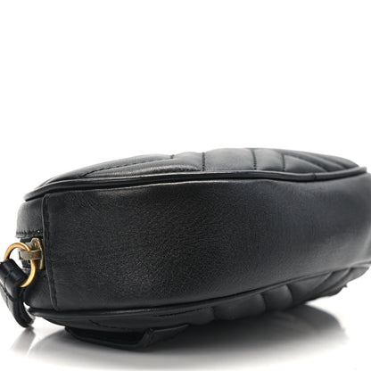 Gucci Calfskin Matelasse GG Marmont Belt Bag 85 34 Black 9 of 12