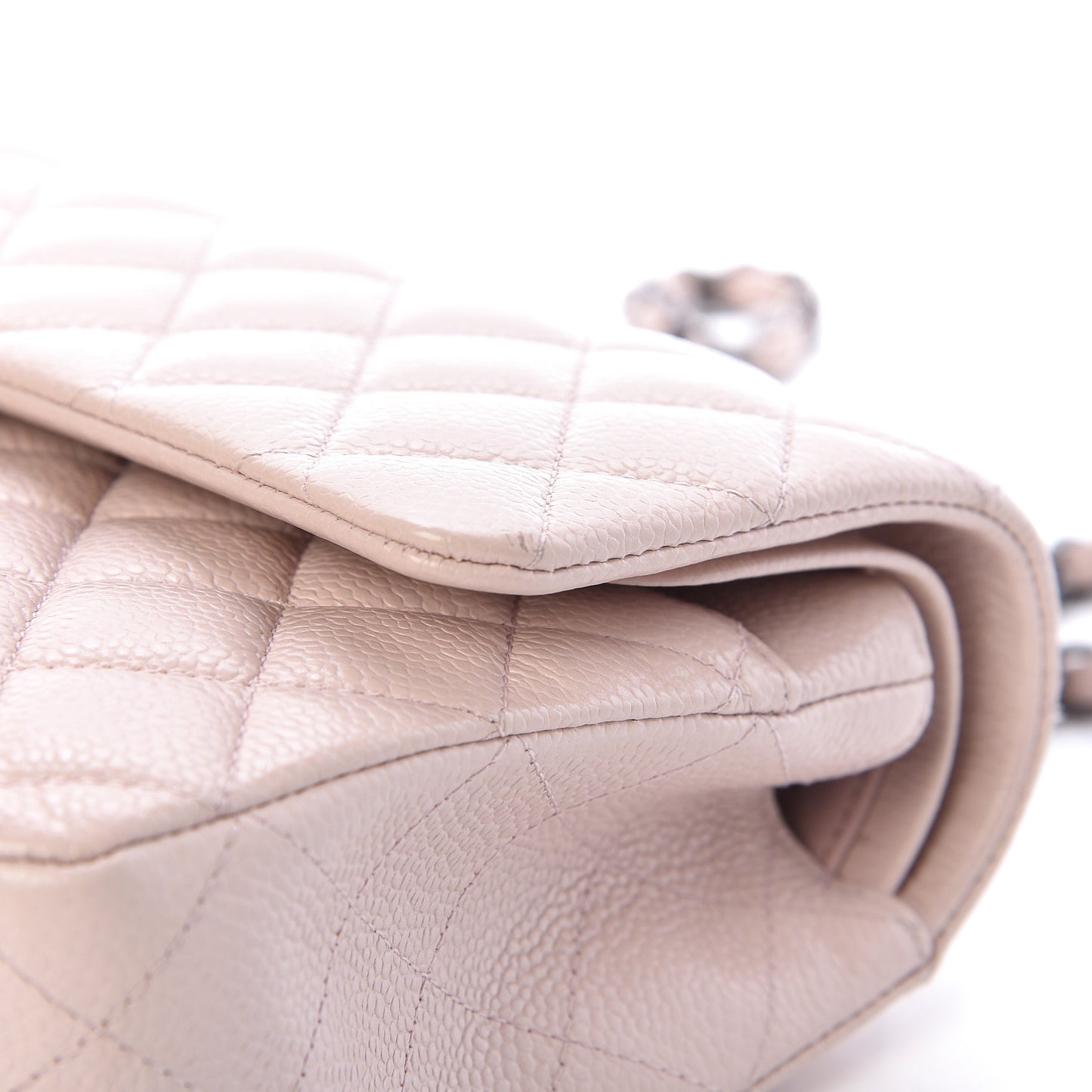 Caviar Quilted Medium Double Flap Pink