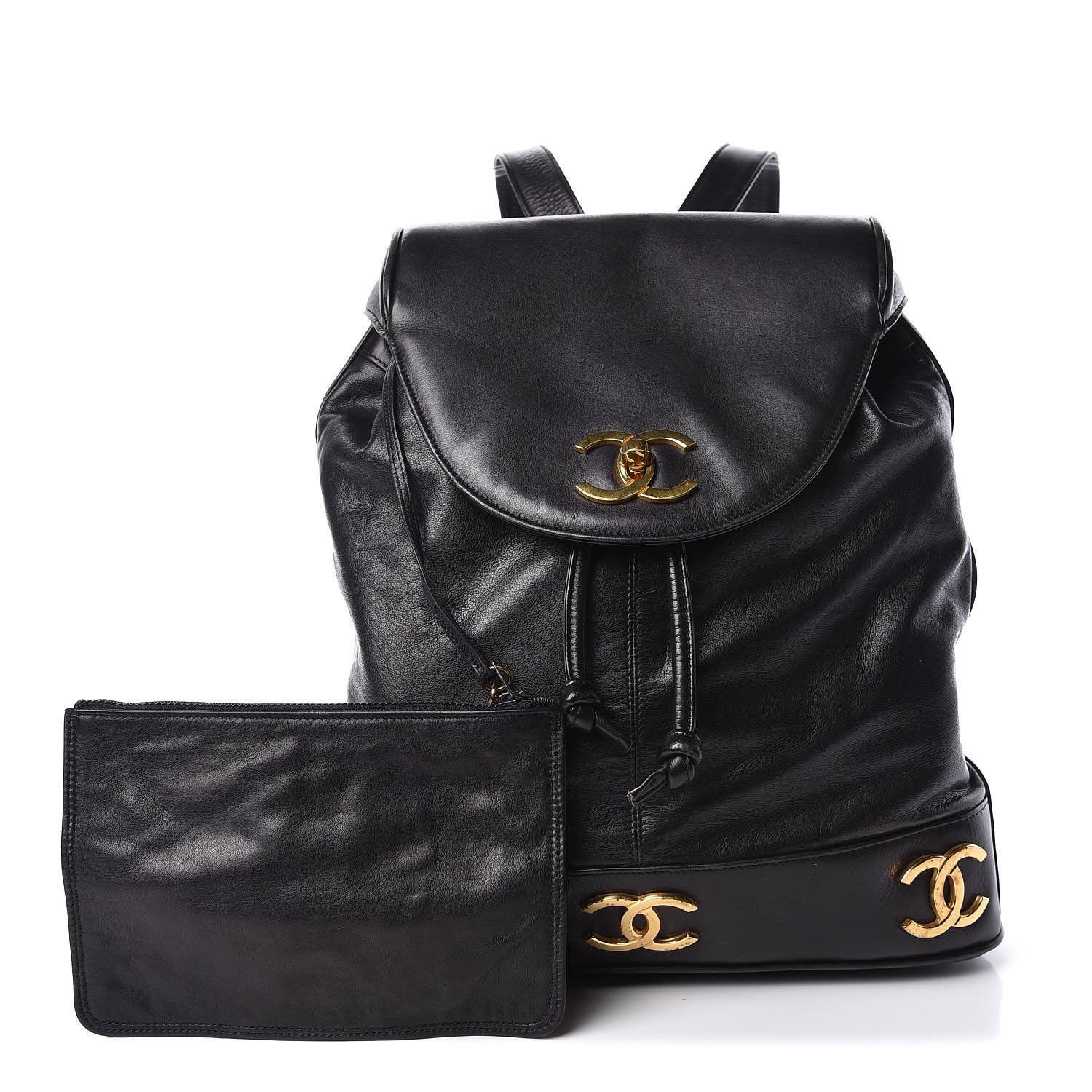 Chanel Lambskin CC Backpack Black 1 of 9