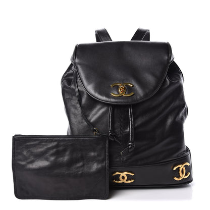 Chanel Lambskin CC Backpack Black 1 of 9