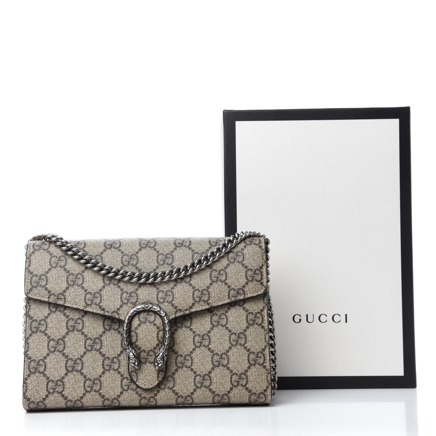 GG Supreme Monogram Mini Dionysus Chain Wallet Beige Taupe