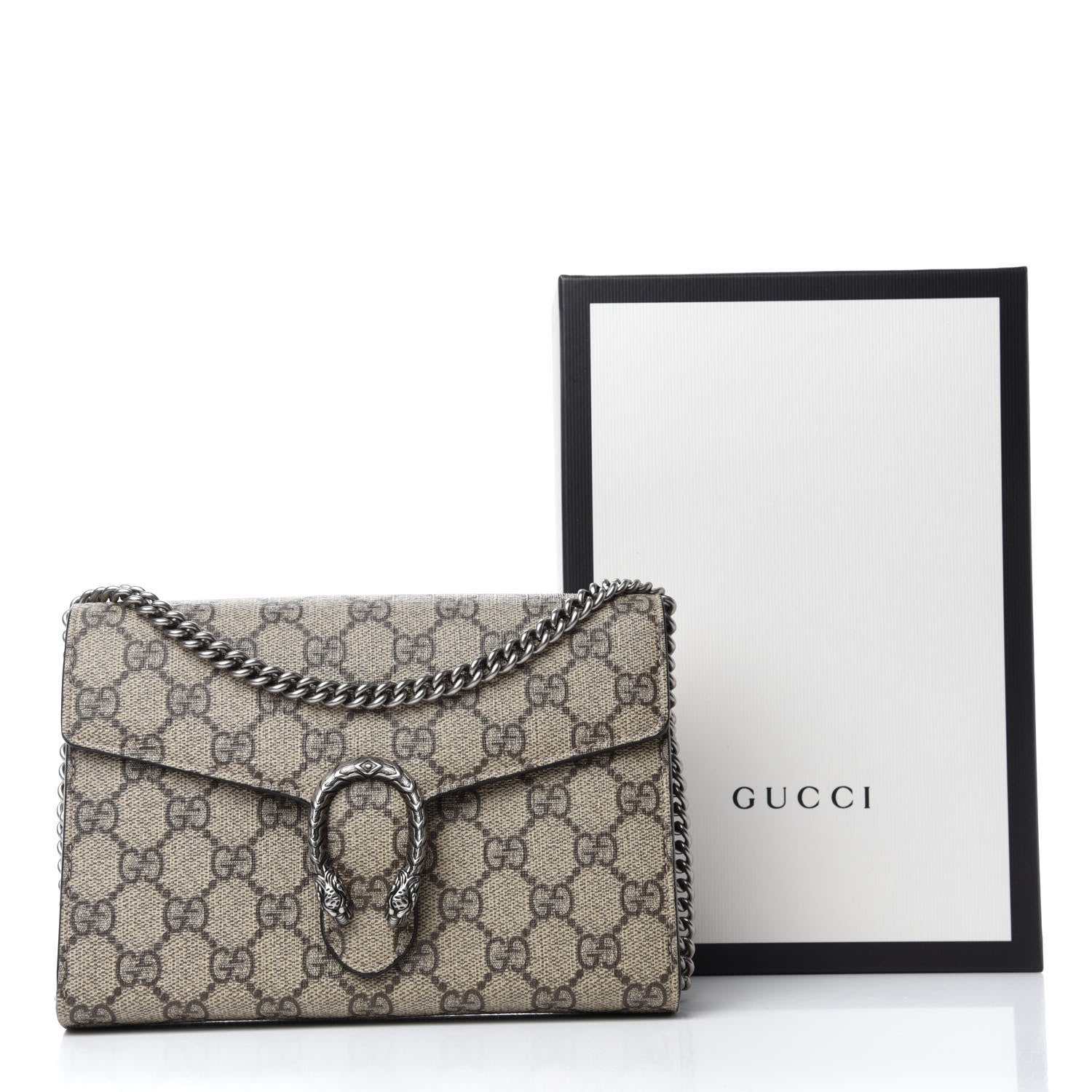 Gucci GG Supreme Monogram Mini Dionysus Chain Wallet Beige Taupe 13 of 13