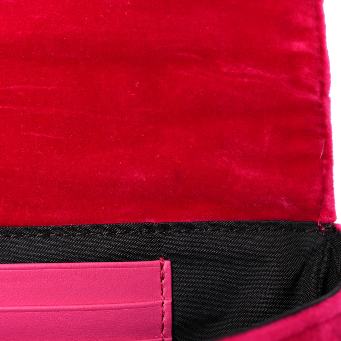 Velvet FF Embossed Hip Belt Baguette Bag Fuxia