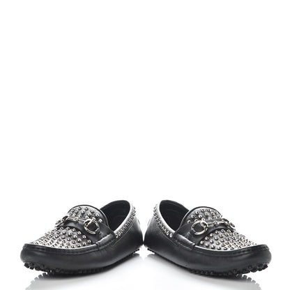 Gucci Calfskin Miro Soft Studded Womens Horsebit Driver Loafers 37 Black 6 of 12