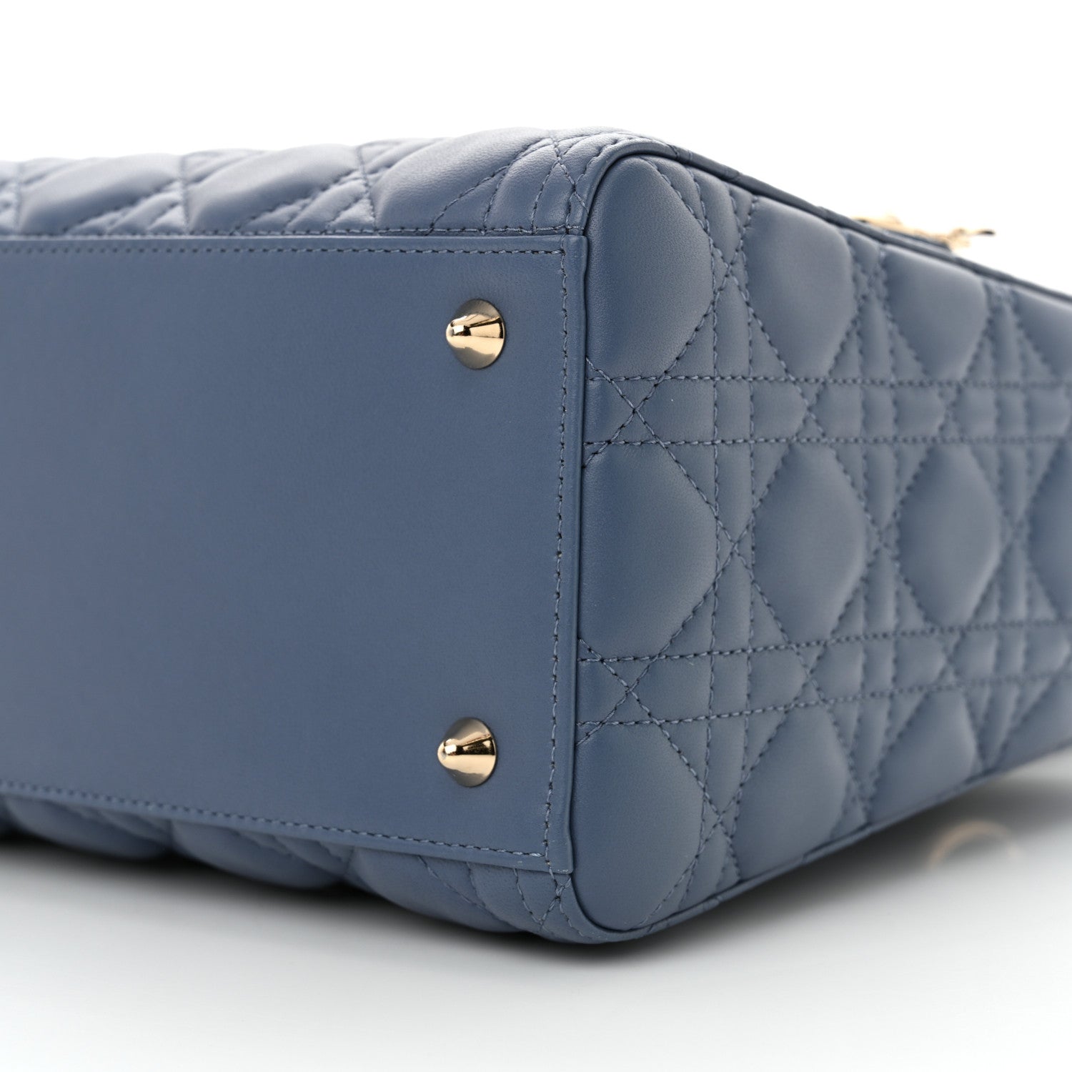 Christian Dior Lambskin Cannage Medium Lady Dior Blue 10 of 11
