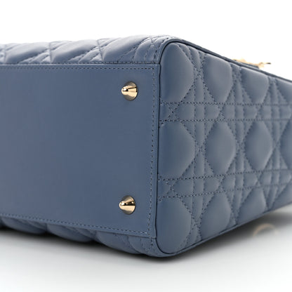 Christian Dior Lambskin Cannage Medium Lady Dior Blue 10 of 11