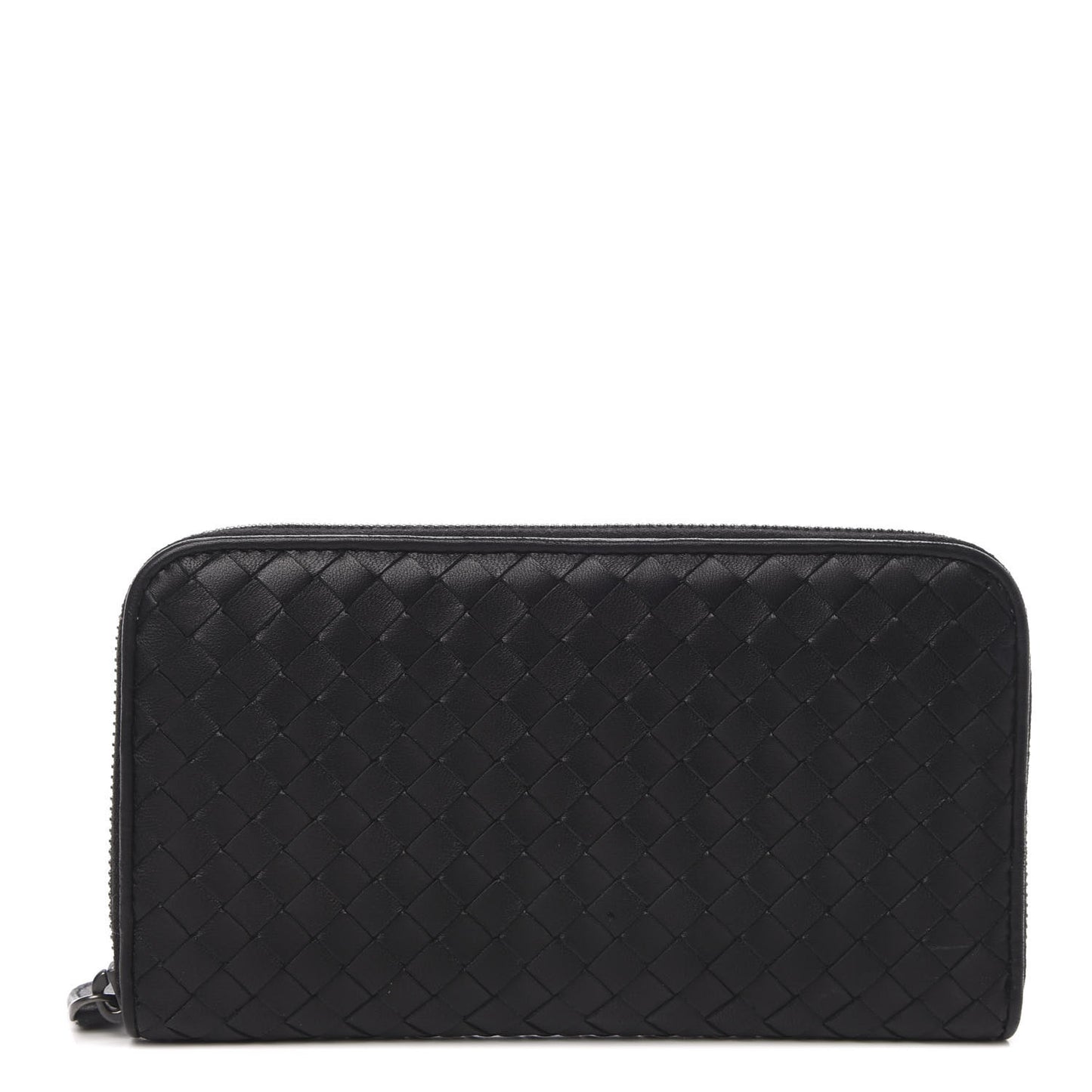 Nappa Intrecciato Zip Around Wallet Black