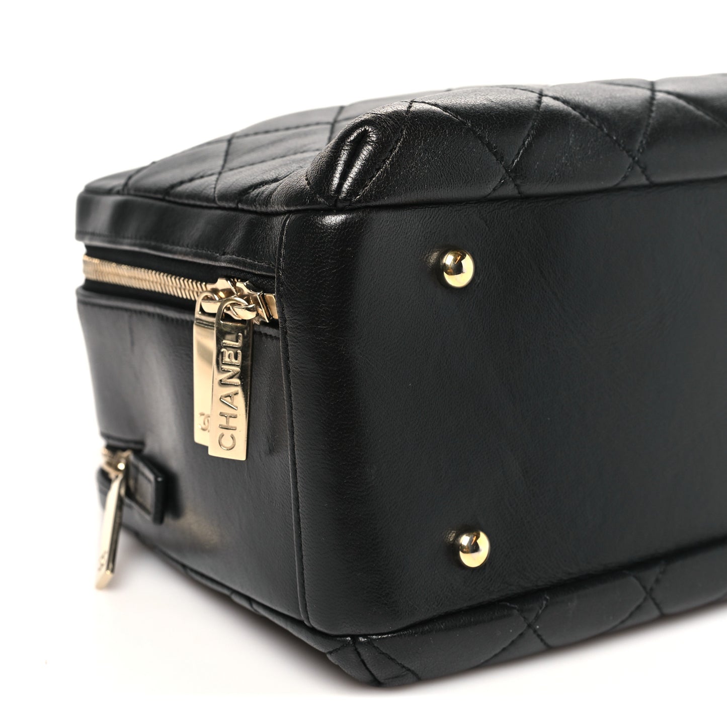 Lambskin Quilted Medium Trendy CC Bowling Bag Black