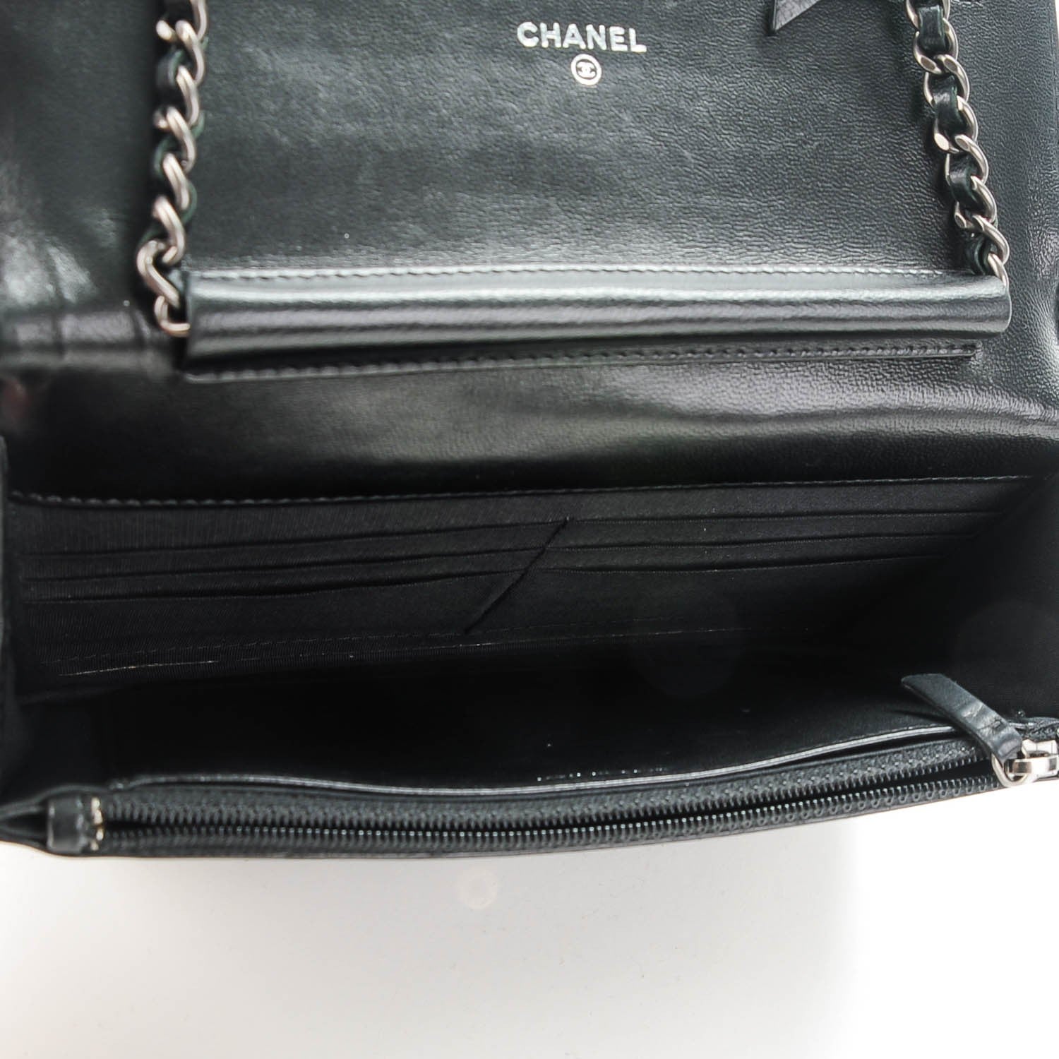 Chanel Lambskin Quilted Boy Wallet On Chain WOC Black 5 of 11