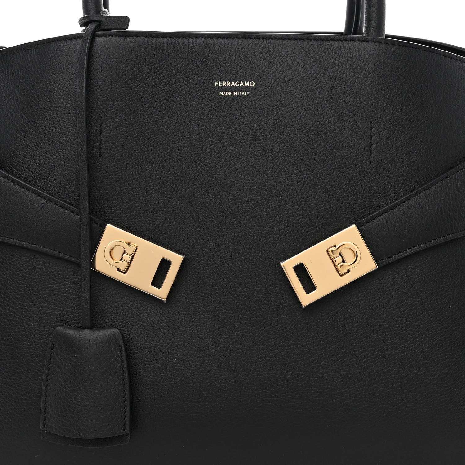 Salvatore Ferragamo Calfskin Medium Hug Bag Black 8 of 10