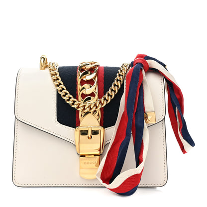 Gucci Calfskin Mini Sylvie Chain Shoulder Bag White 1 of 10