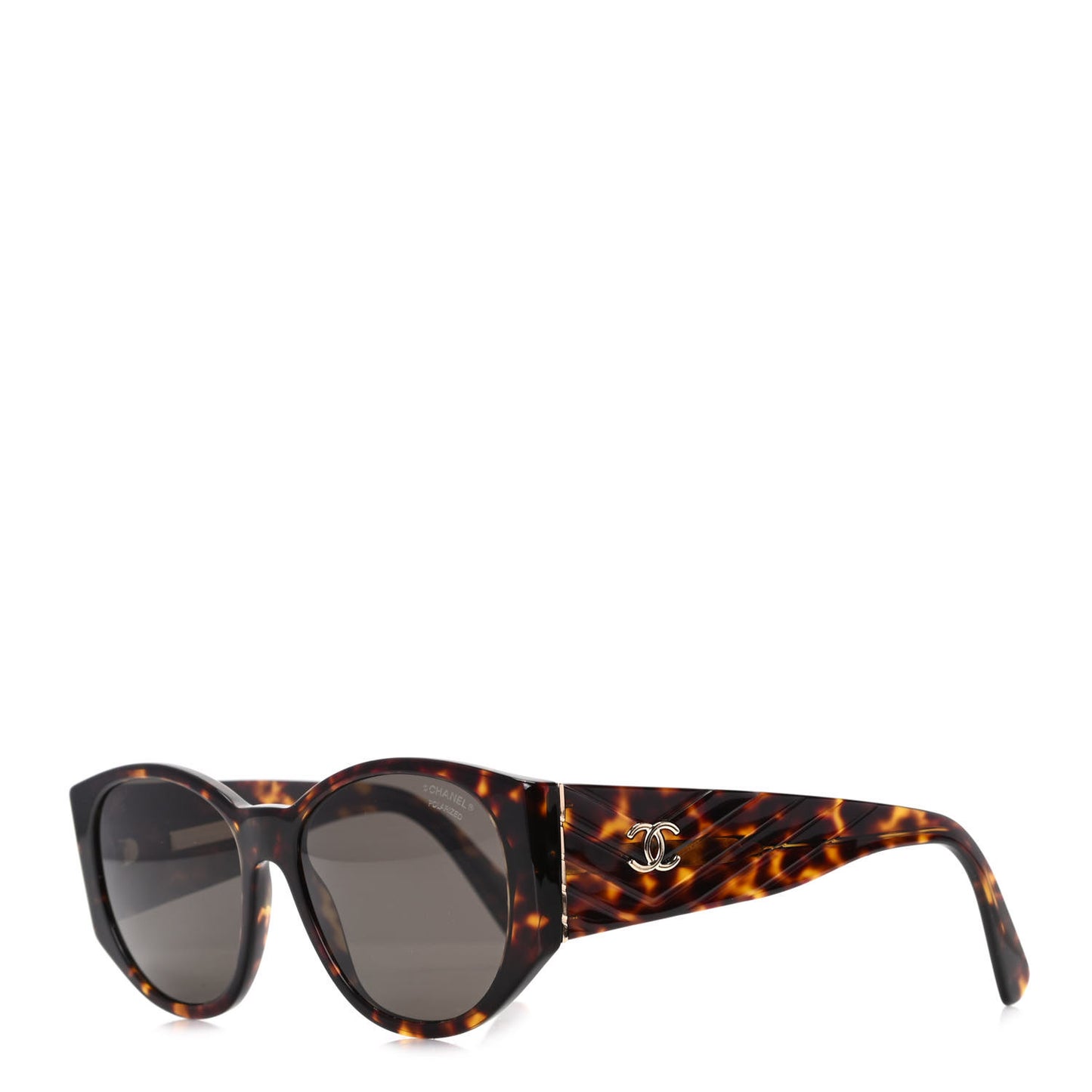 Acetate Polarized Oval Sunglasses 5411 Brown