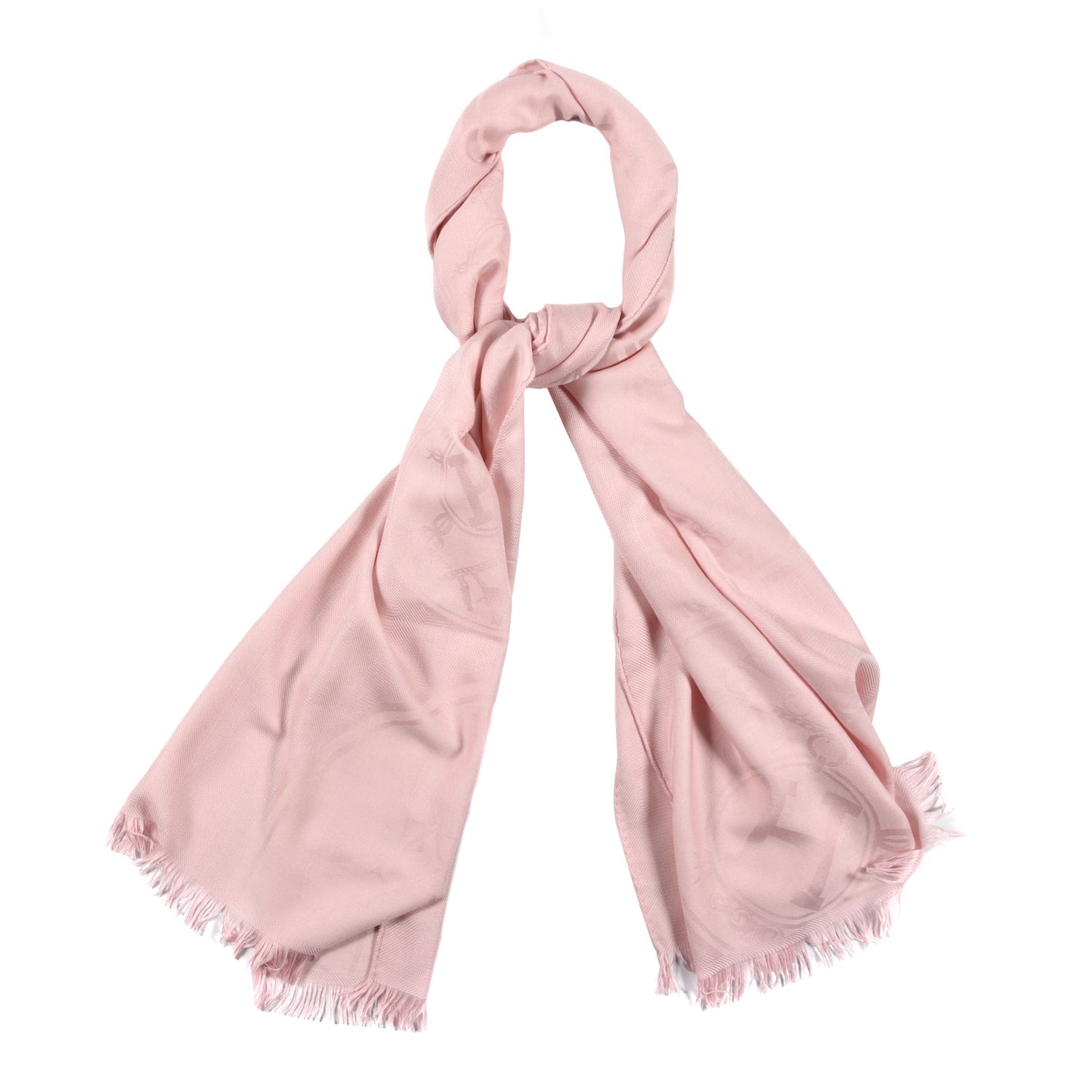 Cashmere Silk Jacquard New Libris Scarf Rose Nacre