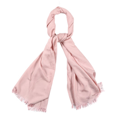 Hermes Cashmere Silk Jacquard New Libris Scarf Rose Nacre 1 of 3