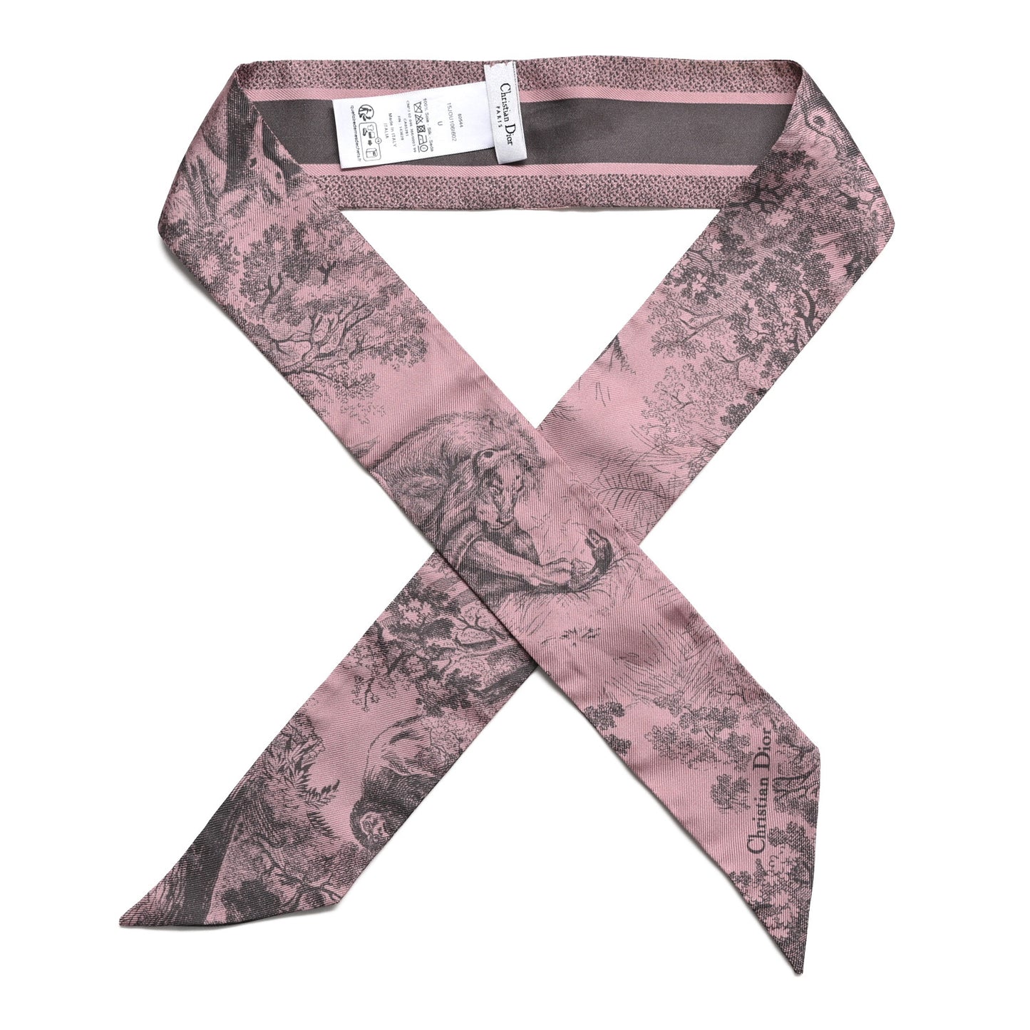 Silk Toile De Jouy Mitzah Scarf Rose