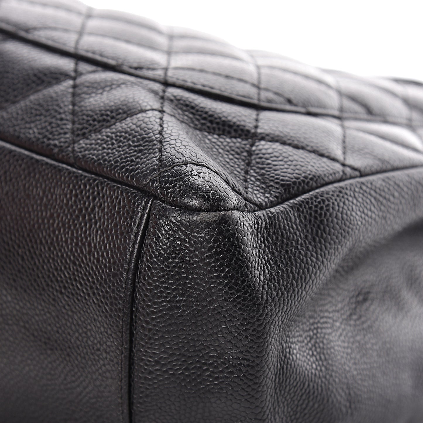 Caviar Quilted Grand Shopping Tote GST Black