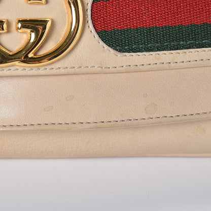Gucci Calfskin Web GG Signature Clutch Beige 12 of 15