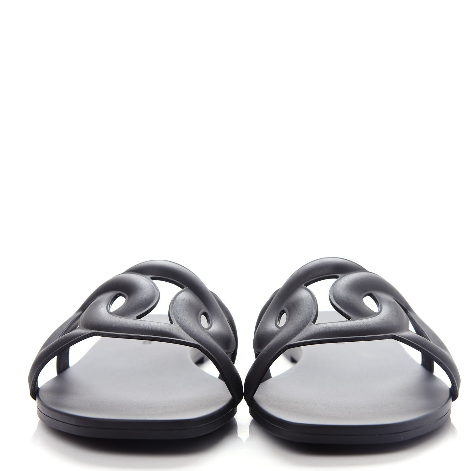 Hermes Rubber Aloha Sandals 37 Black 2 of 11