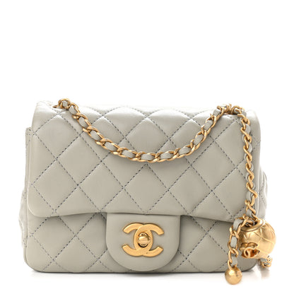 Chanel Lambskin Quilted Mini Pearl Crush Flap Light Grey 1 of 11