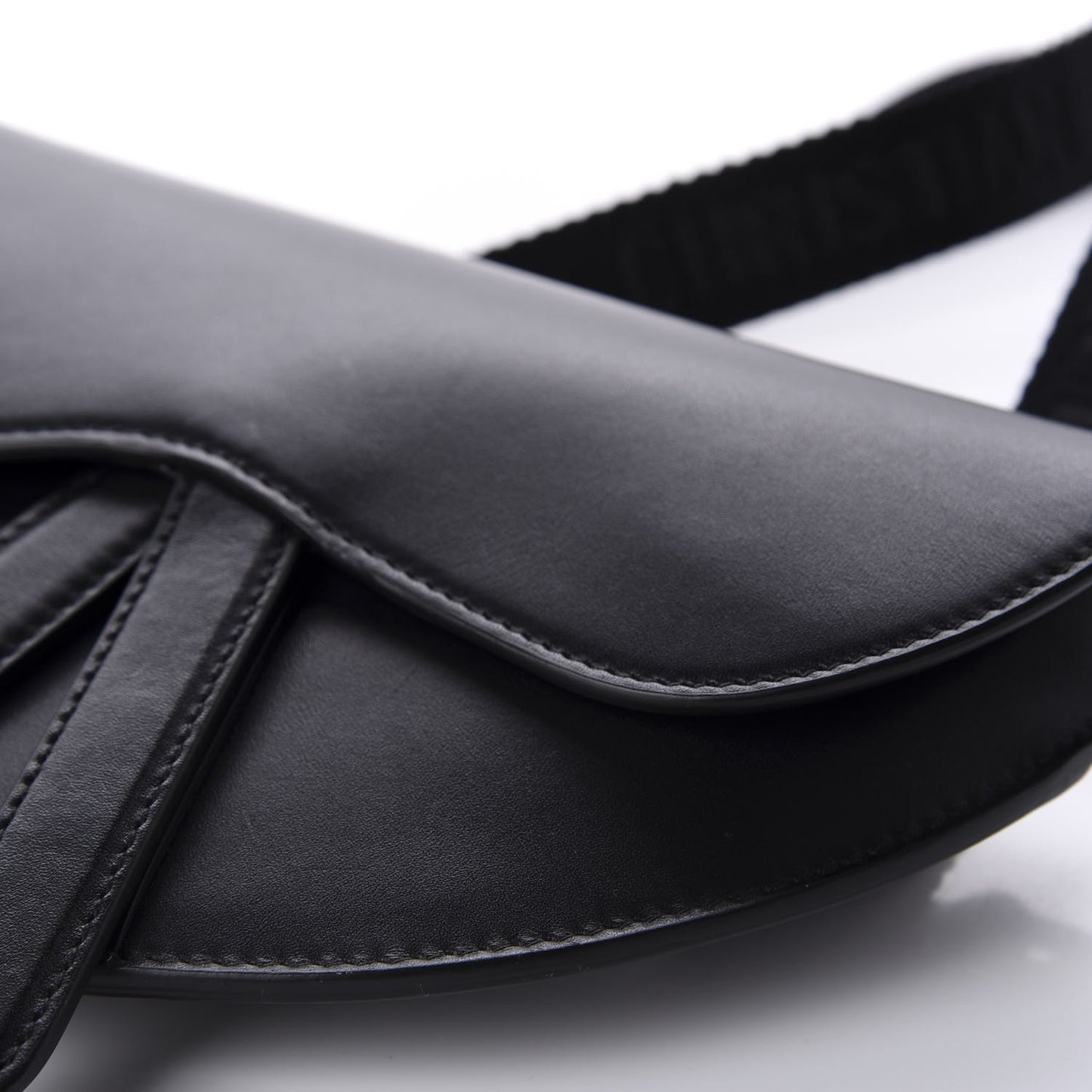 Calfskin Saddle Belt Bag Black