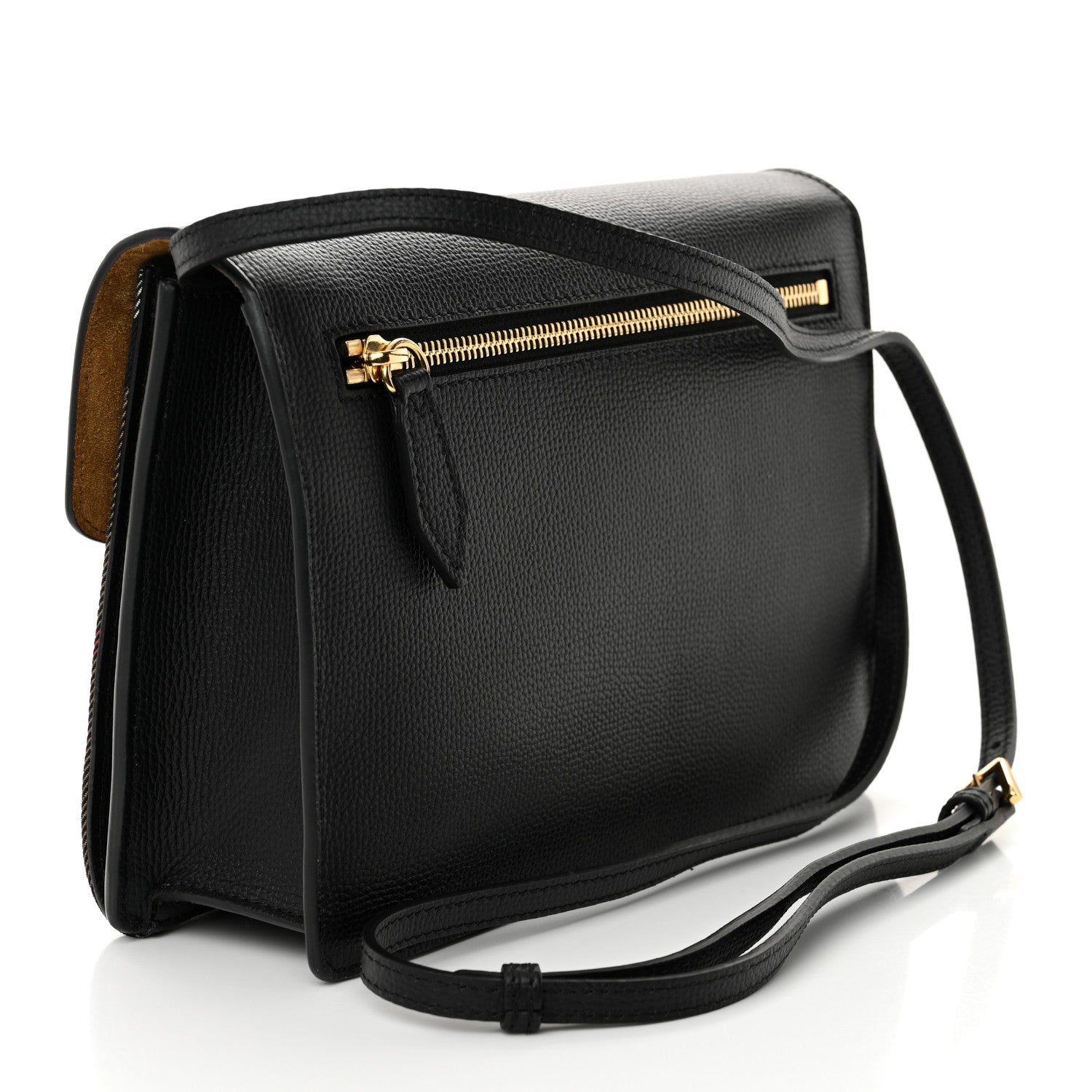 Burberry Derby Calfskin House Check Small Macken Crossbody Bag Black 3 of 11
