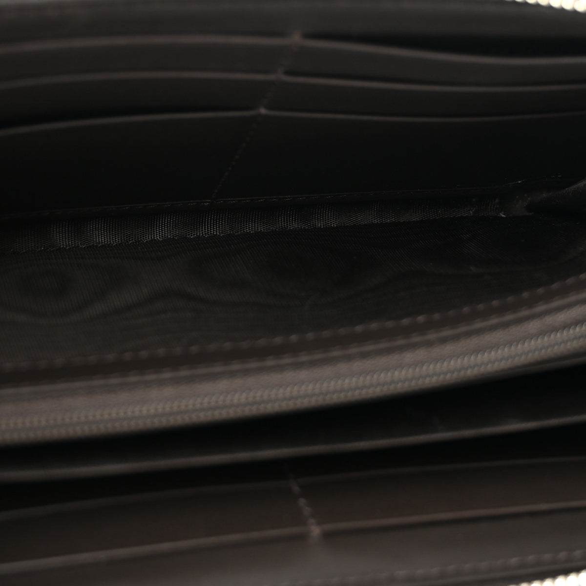 Gucci GG Supreme Monogram Web Bee Zip Around Wallet Beige Cocoa 5 of 9