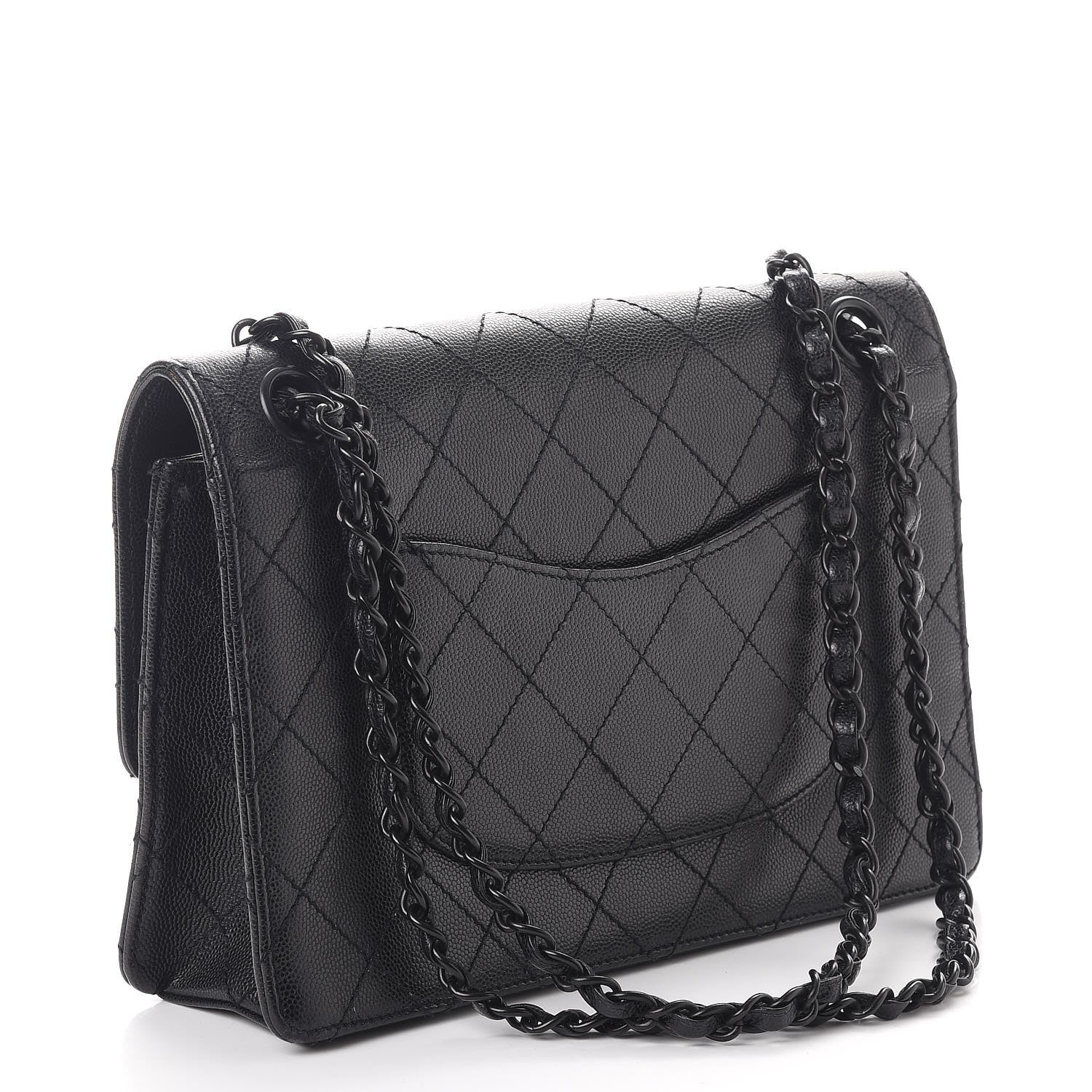 Chanel Caviar Stitch Medium Single Flap So Black 3 of 11