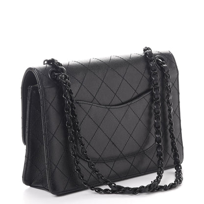 Chanel Caviar Stitch Medium Single Flap So Black 3 of 11
