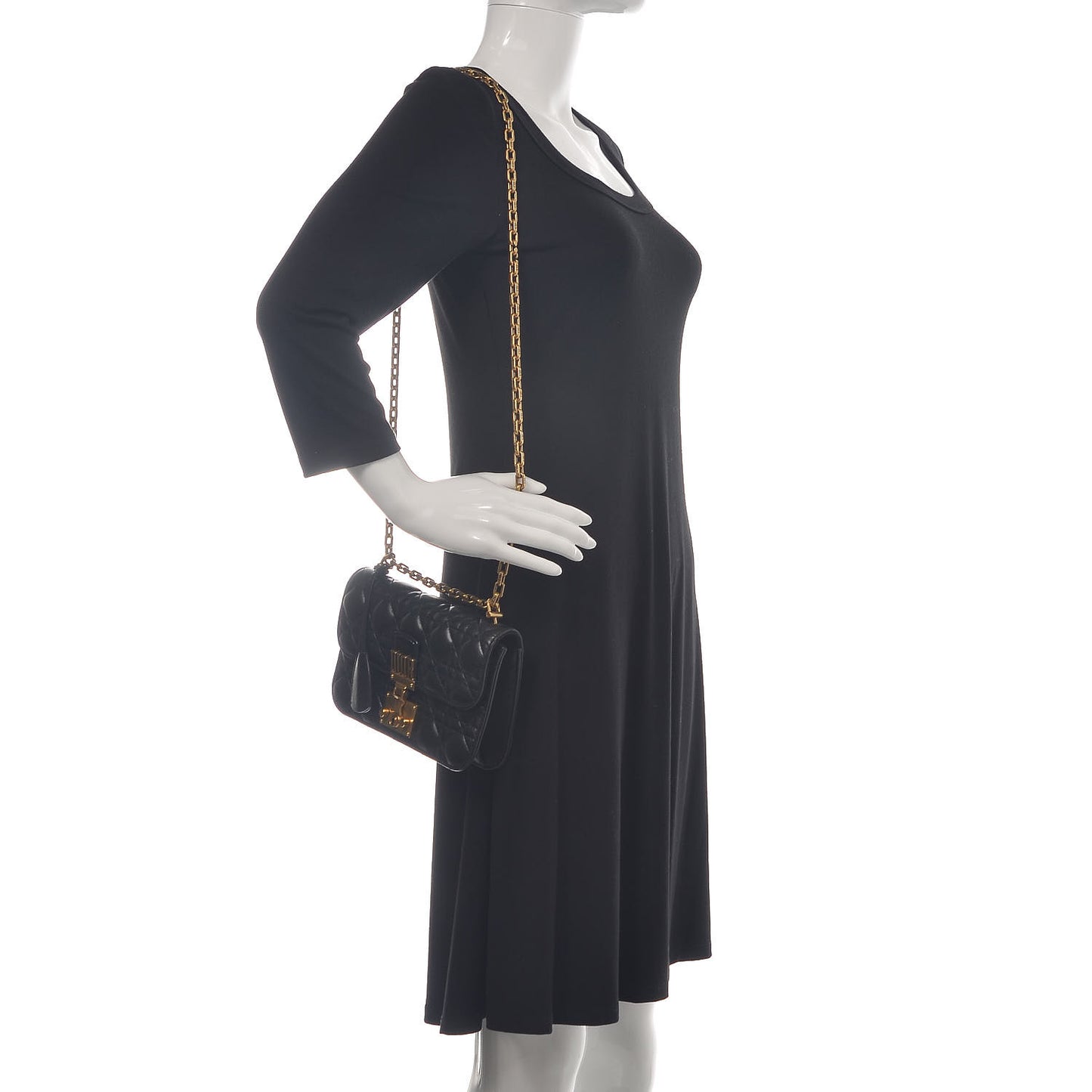 Lambskin Cannage Large Dioraddict Flap Bag Black