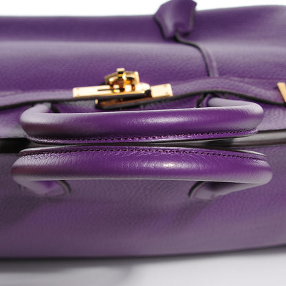 Hermes Taurillon Clemence Birkin 35 Ultraviolet 5 of 32