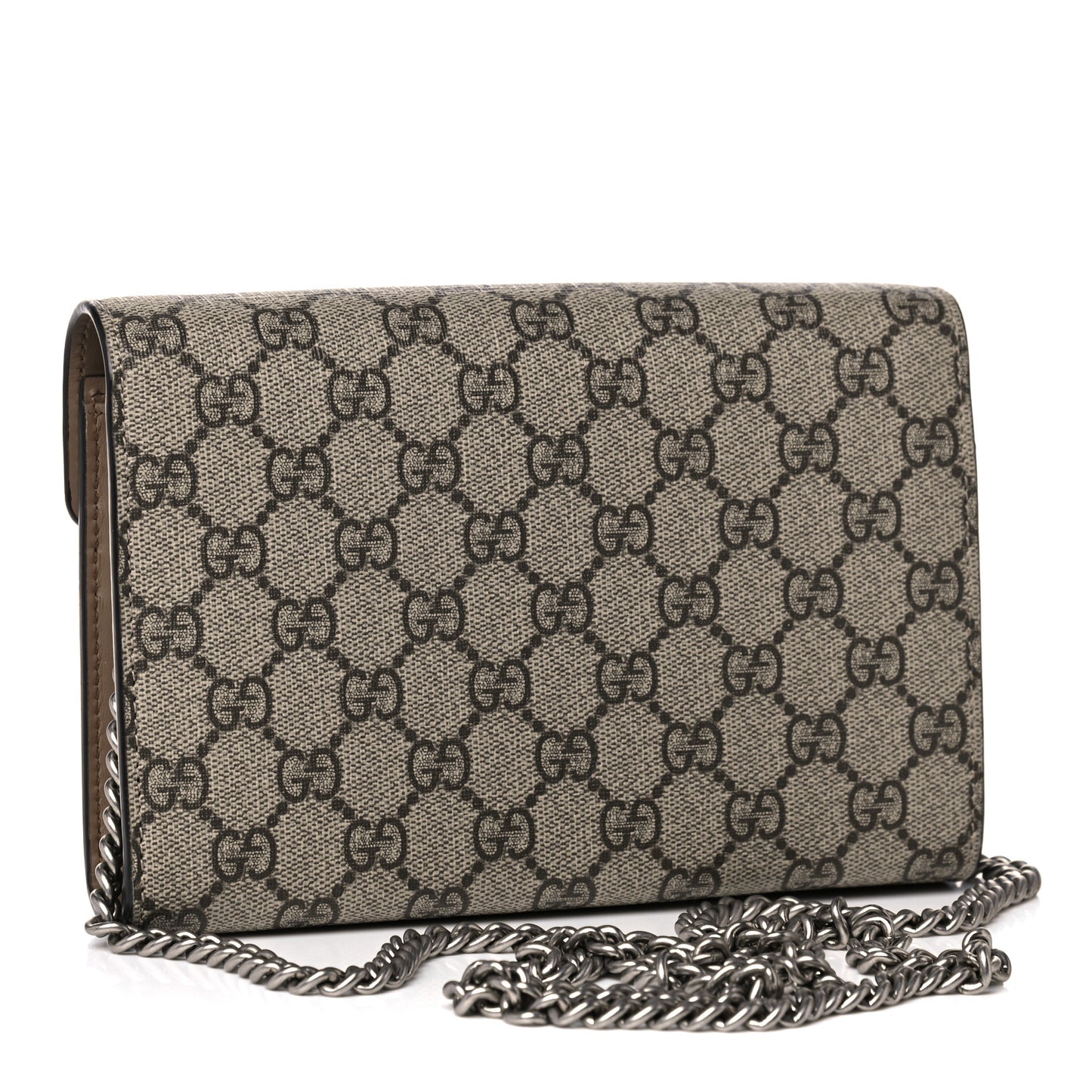 GG Supreme Monogram Mini Dionysus Chain Wallet Beige Taupe
