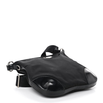 Prada Tessuto Nylon Calfskin Flat Messenger Bag Black 4 of 9