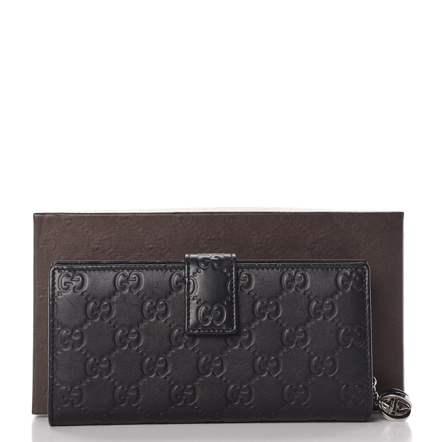 Guccissima Twins Continental Flap Wallet Black