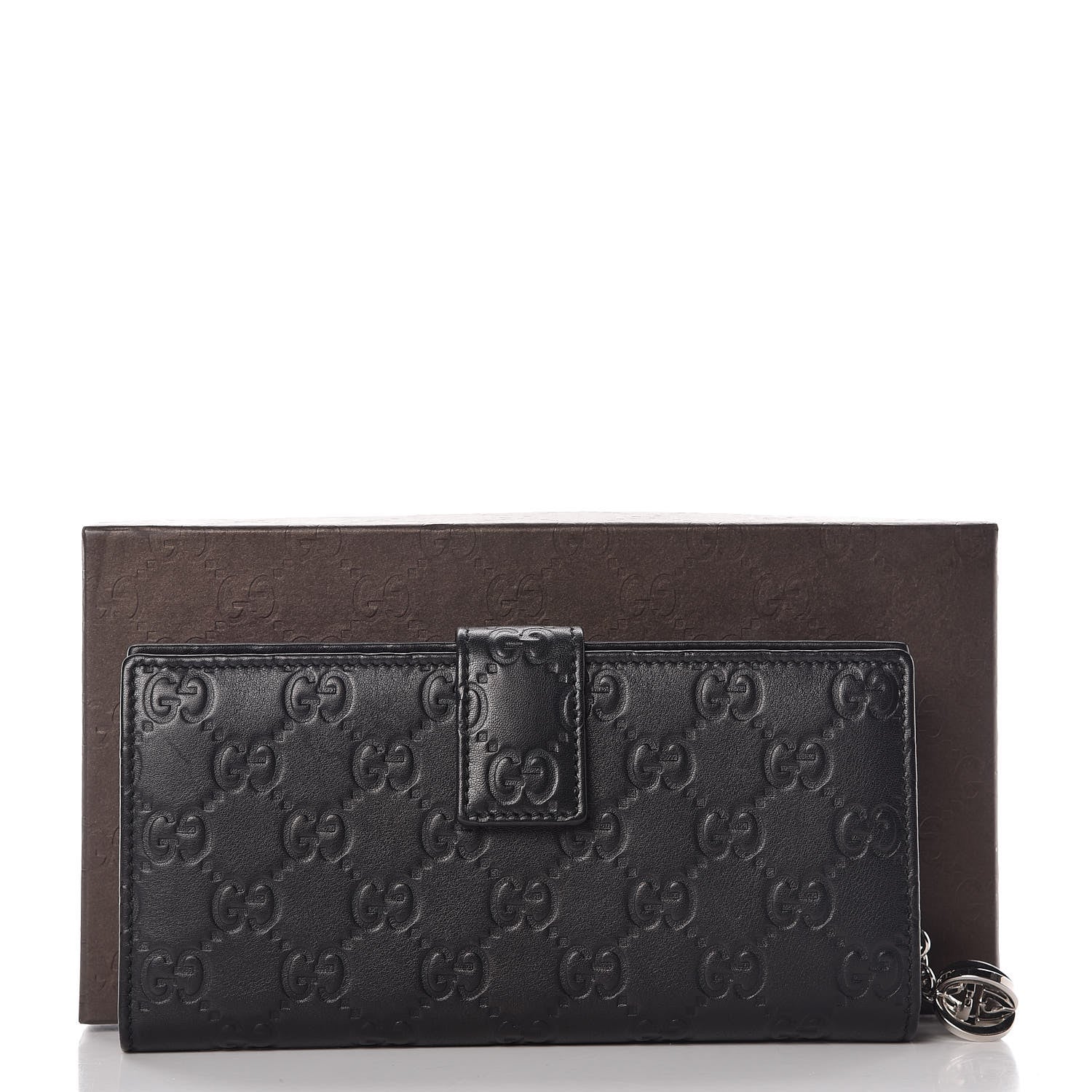 Gucci Guccissima Twins Continental Flap Wallet Black 11 of 11