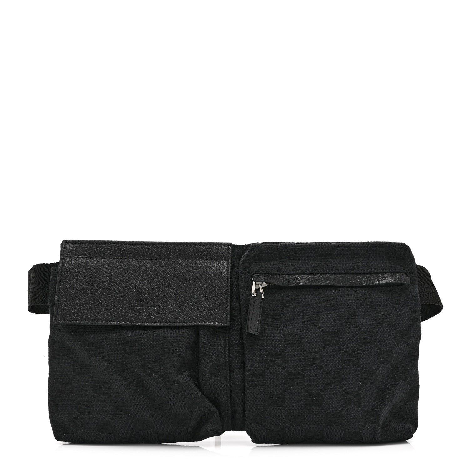 Gucci GG Monogram Double Pocket Belt Bag Black 1 of 10