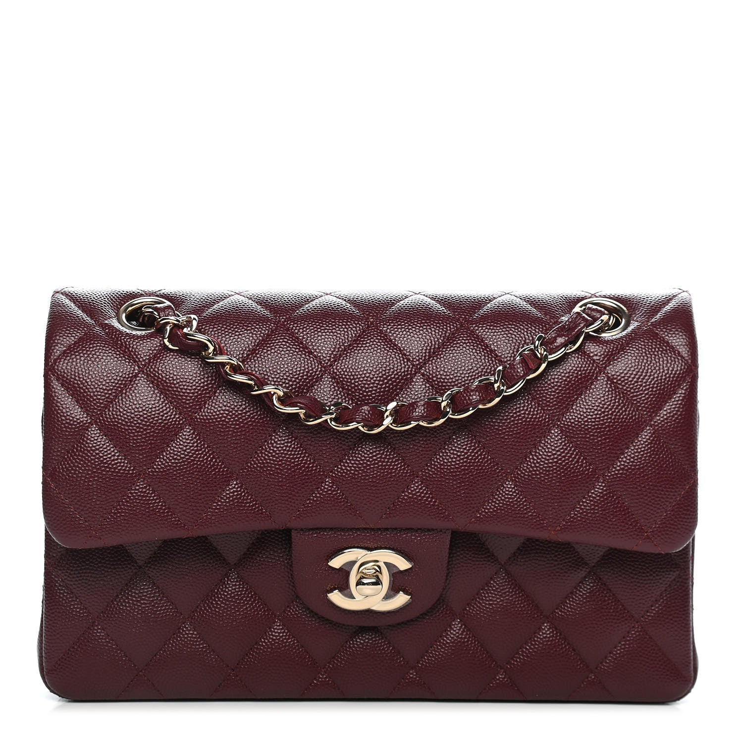 Chanel Caviar Quilted Small Double Flap Burgundy 1 of 8