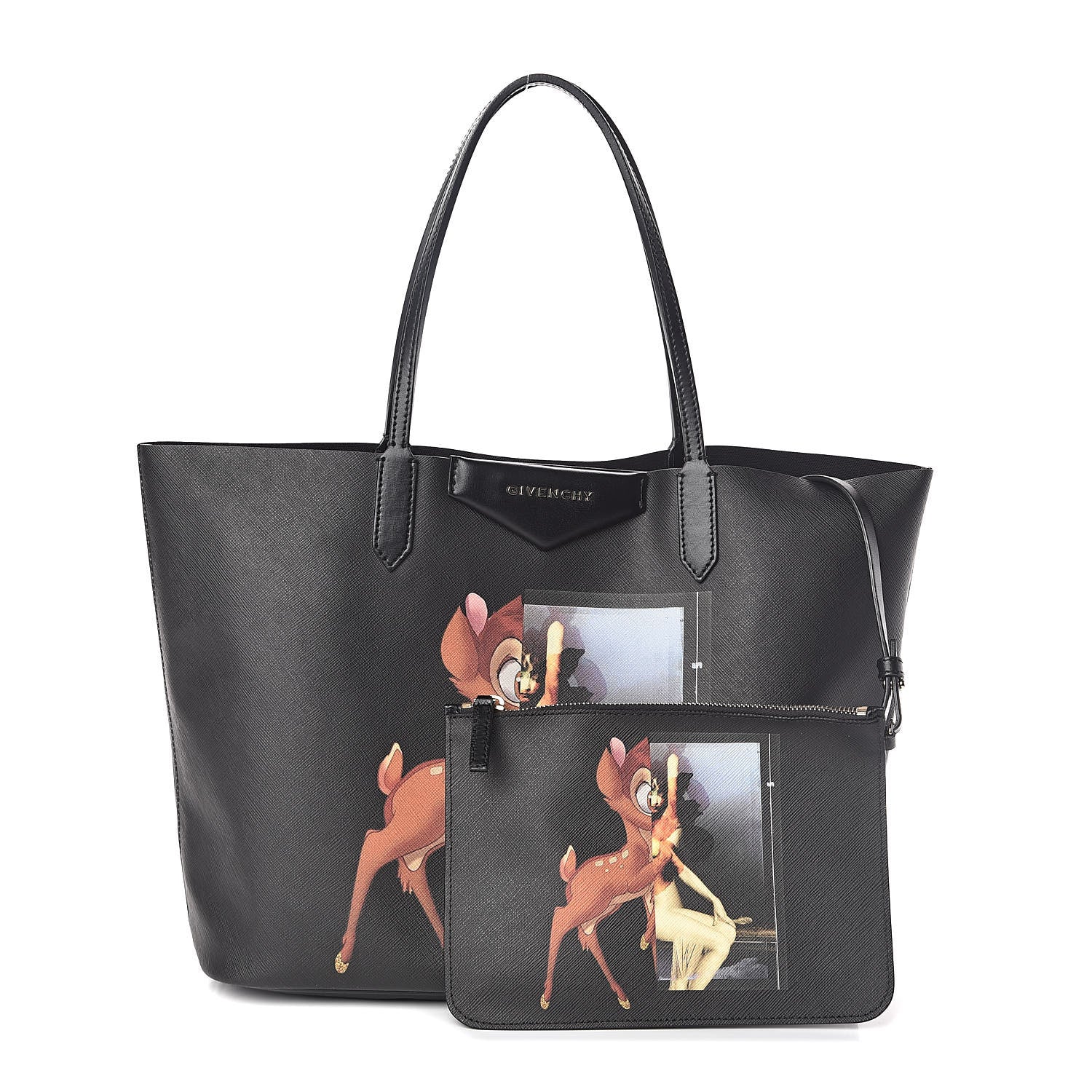 Givenchy Textured Coated Canvas Bambi Print Medium Antigona Tote 7 of 10