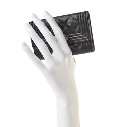 Chanel Caviar Quilted Boy Flap Card Holder Black 2 of 9