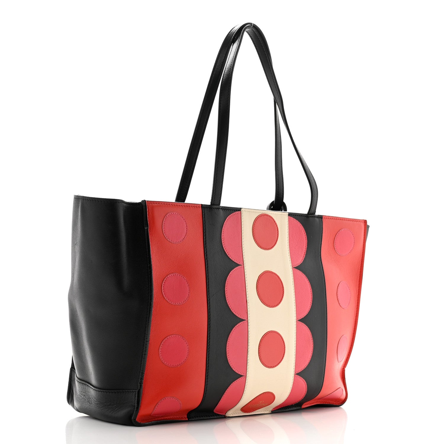 Valentino Garavani Calfskin Carmen Medium Tote Black Deep Rose 4 of 13