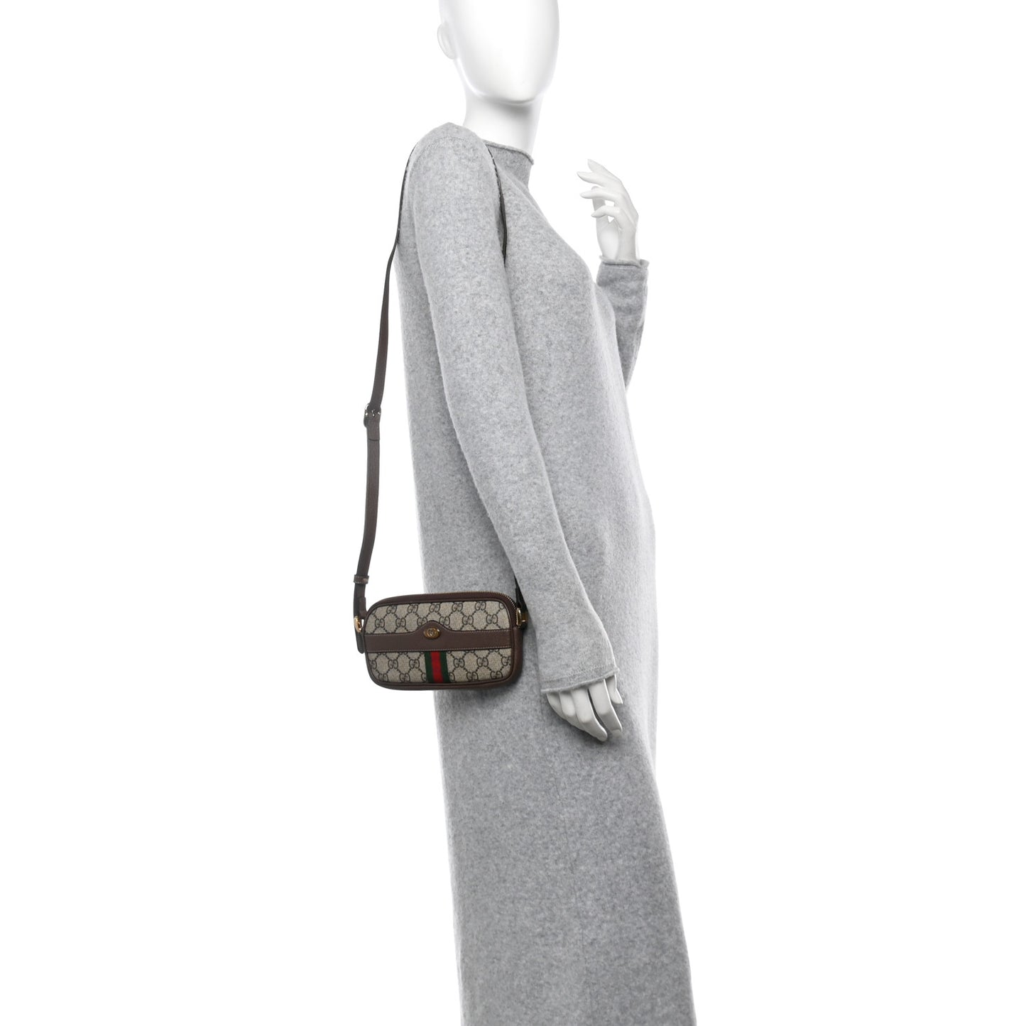 GG Supreme Monogram Web Mini Ophidia GG Bag Brown