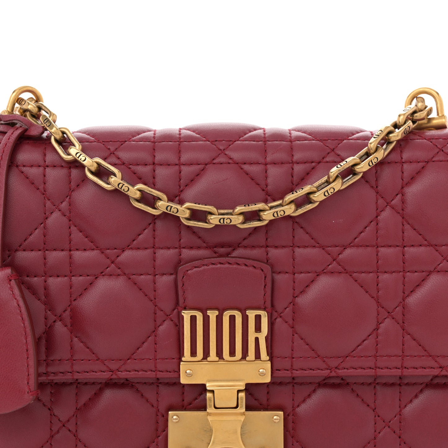 Lambskin Cannage Large Dioraddict Flap Red
