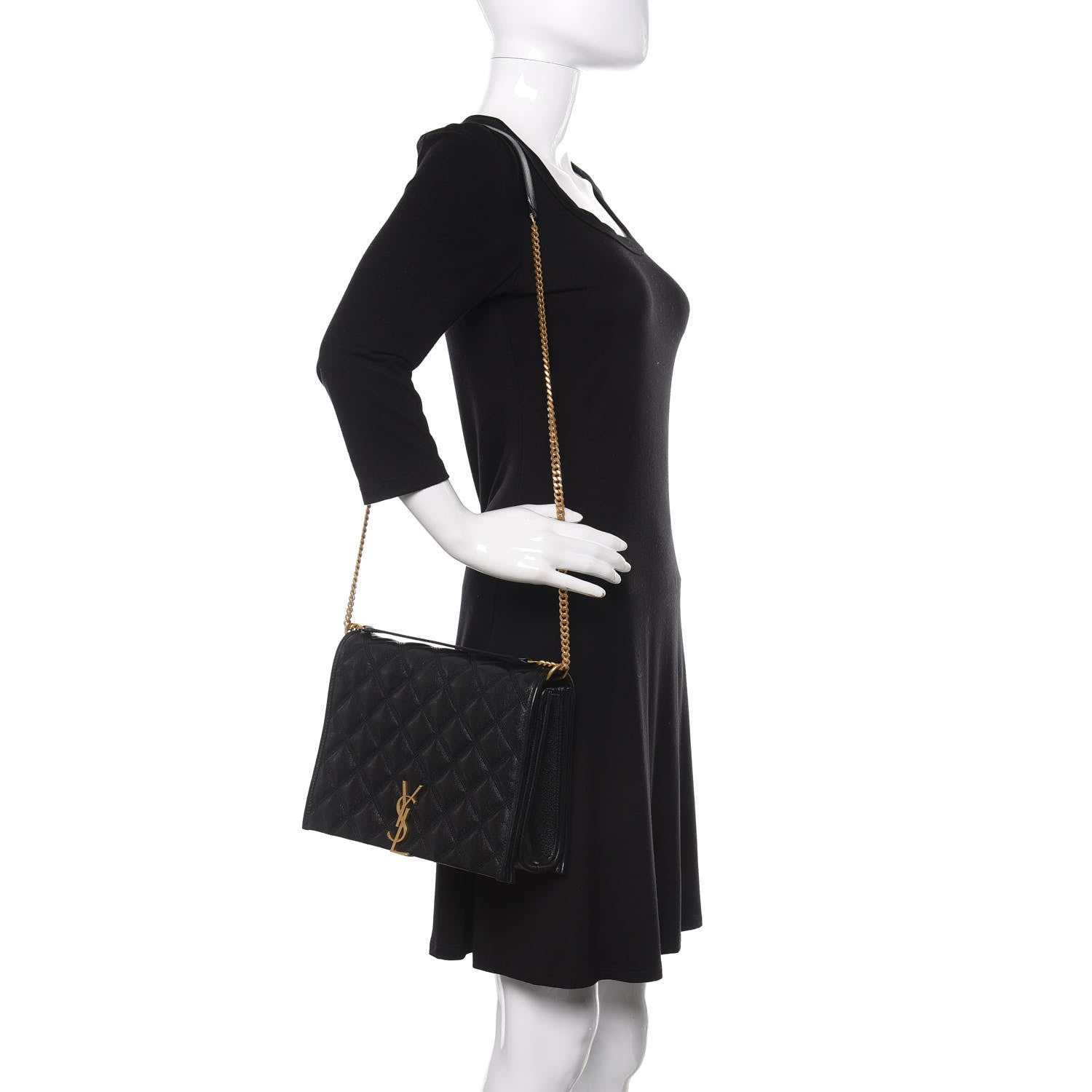 Saint Laurent Lambskin Quilted Small Becky Chain Bag Black 3 of 10