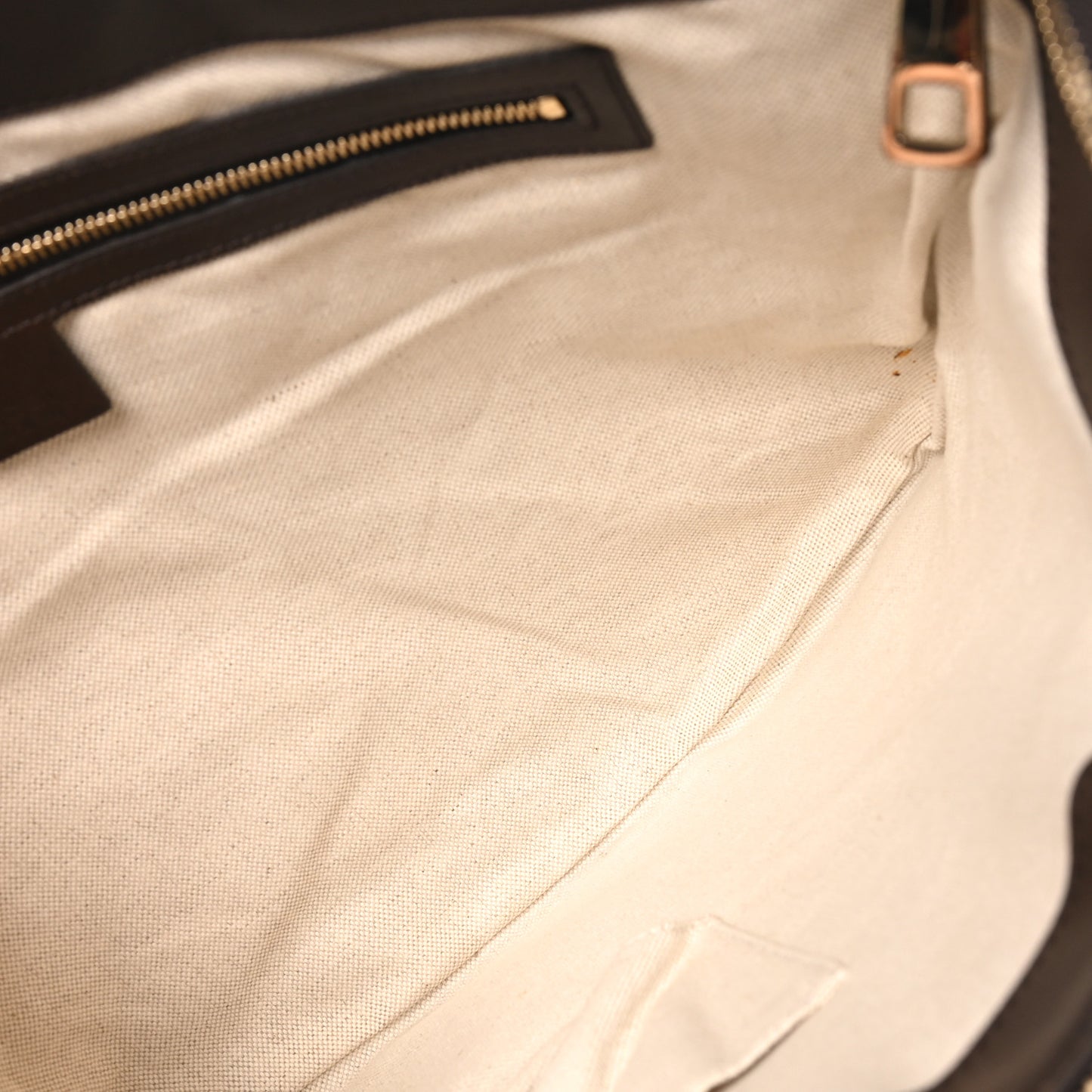 Monogram Vintage Web Medium Half Moon Hobo Dark Brown