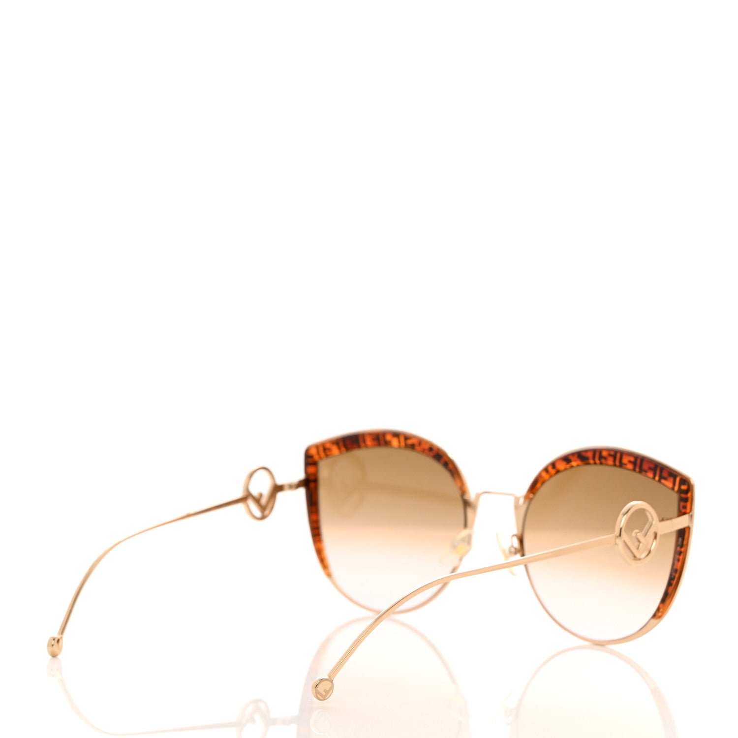 Fendi Metal Acetate F is Fendi FF Cat Eye Sunglasses FF 0290/S Gold 4 of 7