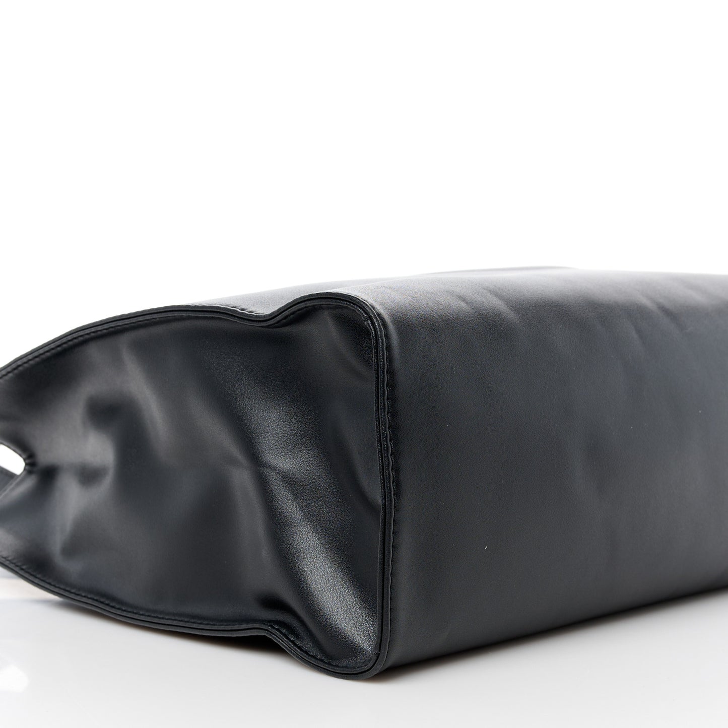 Vegan Leather Medium Shopping Bag Black